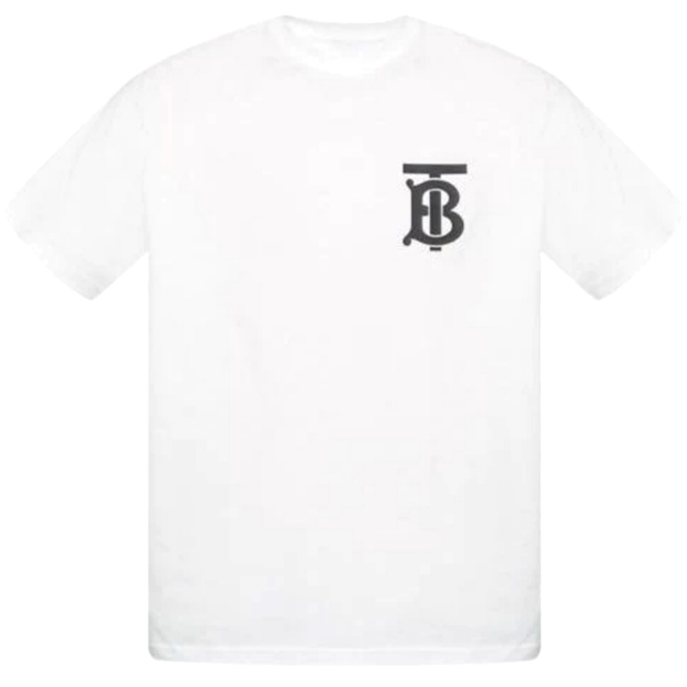 NWT Burberry MENS Logo-Printed Tee Exclusive Logo Loose Short Sleeve White